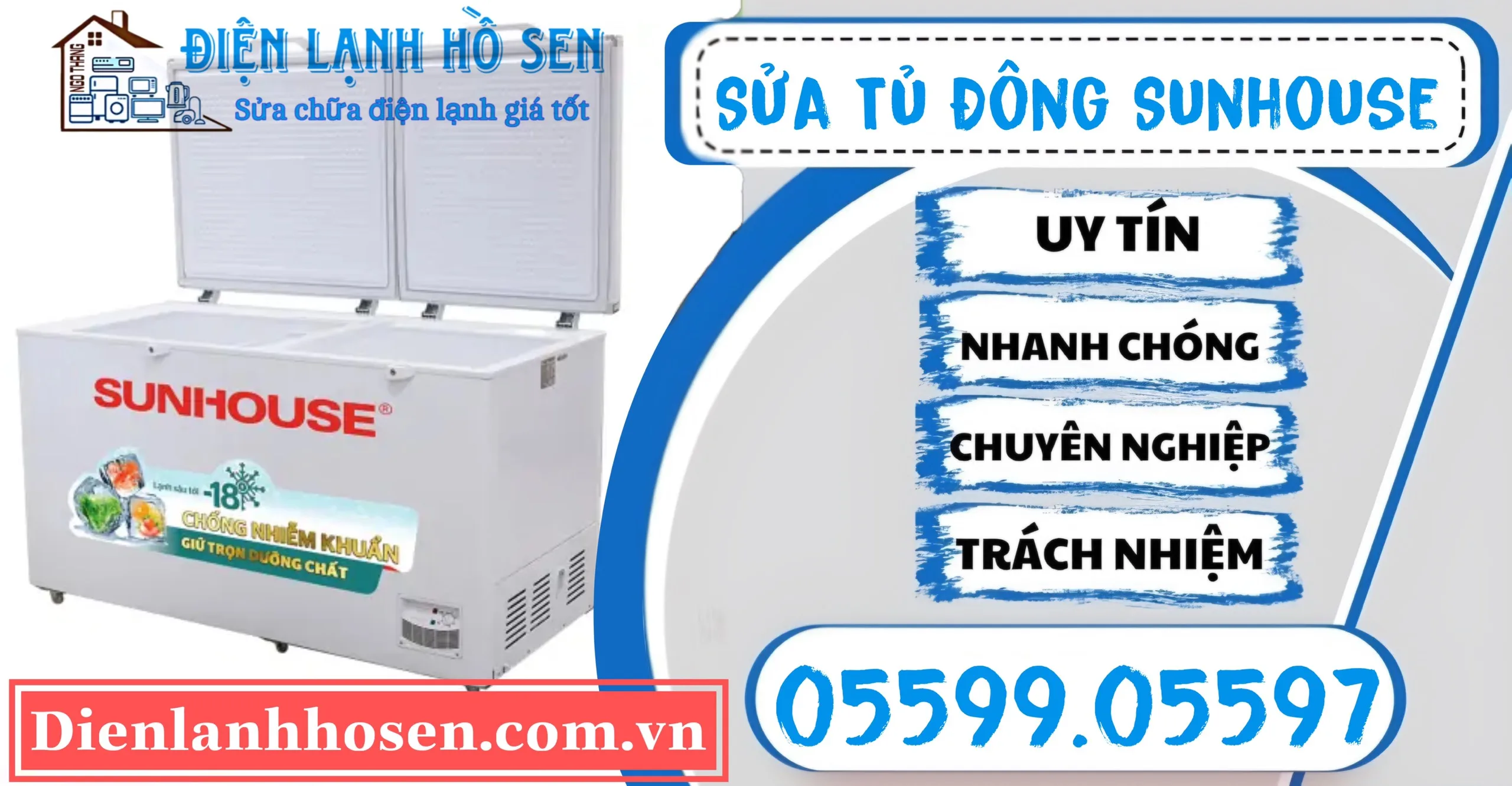 sửa tủ đông sunhouse